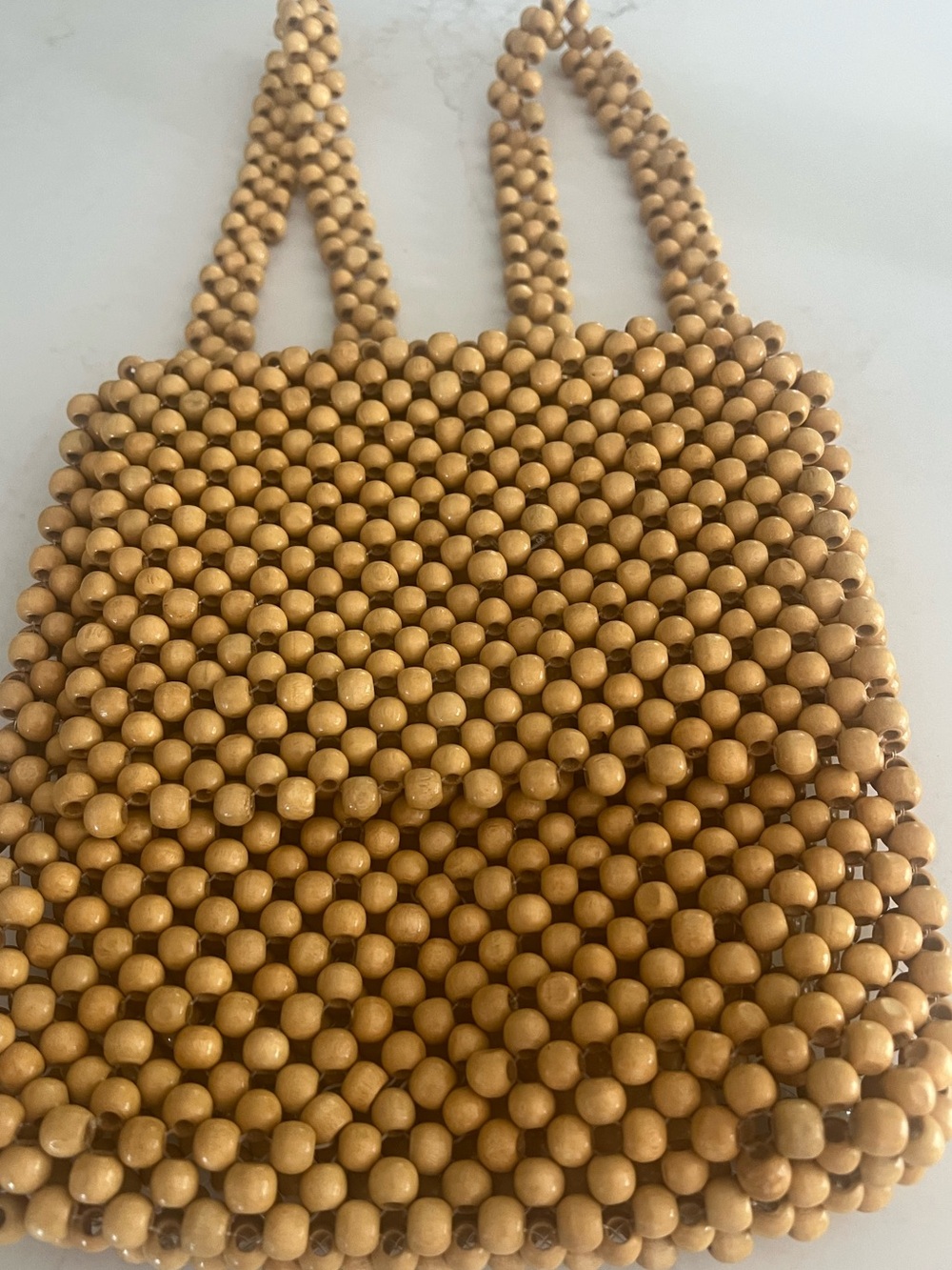 Wooden Bead Mini Backpack Boho Festival Coastal Purse